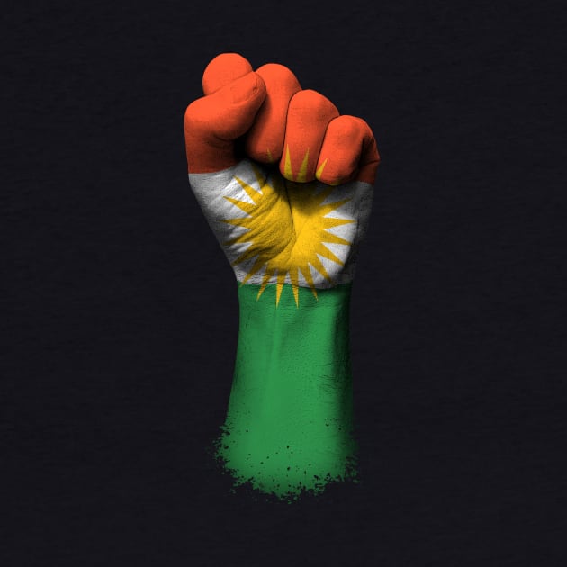 Flag of Kurdistan on a Raised Clenched Fist by jeffbartels